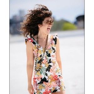 Zara Trafuluc Tropical Floral Print Romper With cutout Size Small